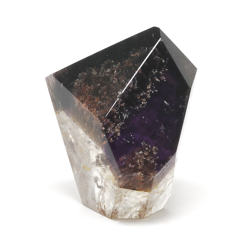 Amethyst with Clear Quartz Polished Point from Cristalina, Goiás, Brazil | Venusrox