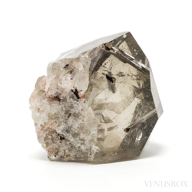 Smoky Quartz with Green & Red Epidote Part Polished/Part Natural Point from Brazil | Venusrox