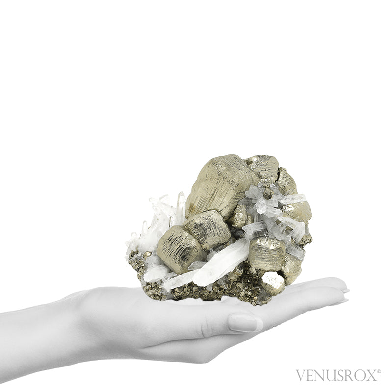 Pyrite with Quartz Natural Cluster from the Huanzala Mine, Huallanca District, Huanuco Department, Peru | Venusrox