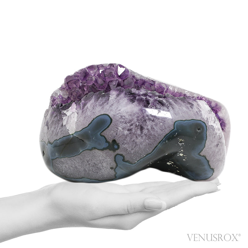 Amethyst with Quartz & Agate Polished/Natural Cluster from Uruguay | Venusrox