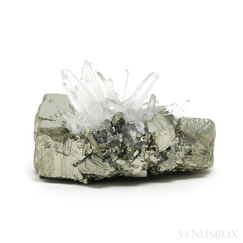 Pyrite with Quartz Natural Cluster from the Huanzala Mine, Huallanca District, Huanuco Department, Peru | Venusrox