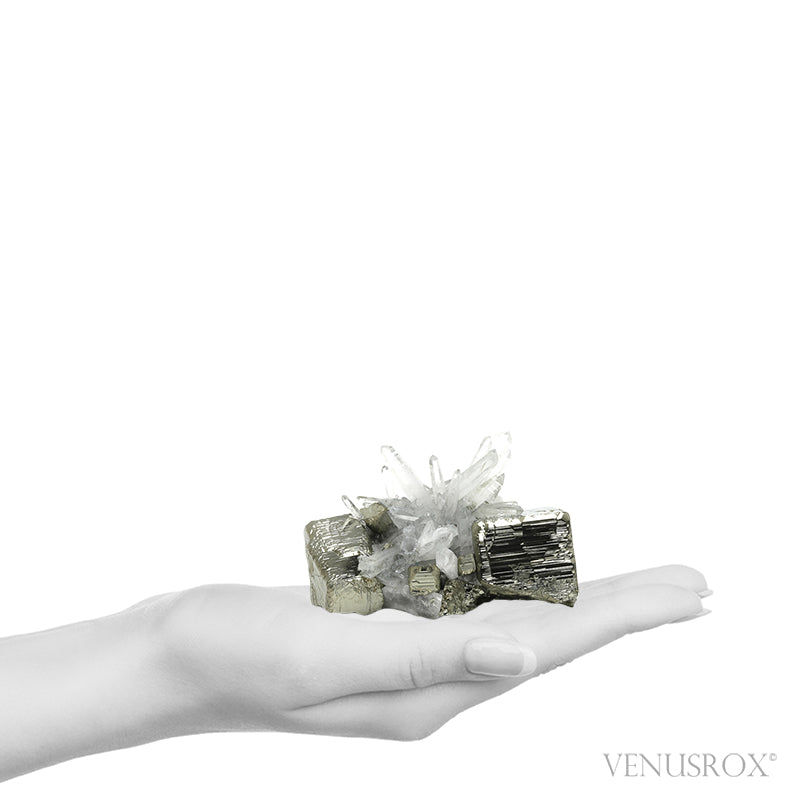 Pyrite with Quartz Natural Cluster from the Huanzala Mine, Huallanca District, Huanuco Department, Peru | Venusrox