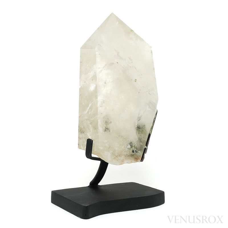 Citrine with Watermelon Tourmaline Part Polished/Part Natural Point from Brazil mounted on a stand | Venusrox