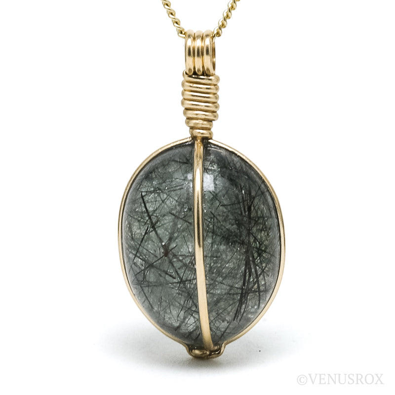 Epidote in Quartz Polished Crystal Pendant from Ambatondrazaka, Madagascar | Venusrox