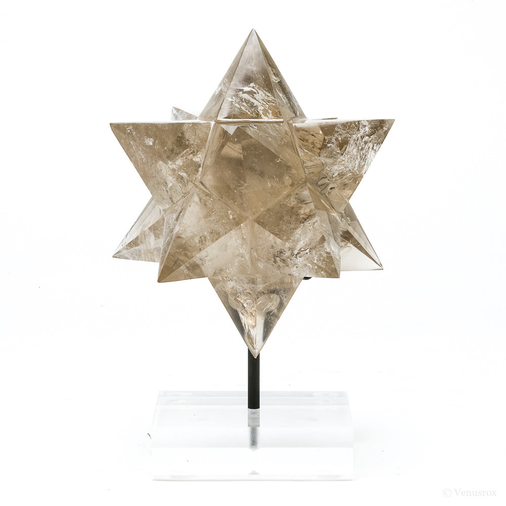 Smoky Quartz Polished Star from Brazil mounted on a bespoke stand | Venusrox