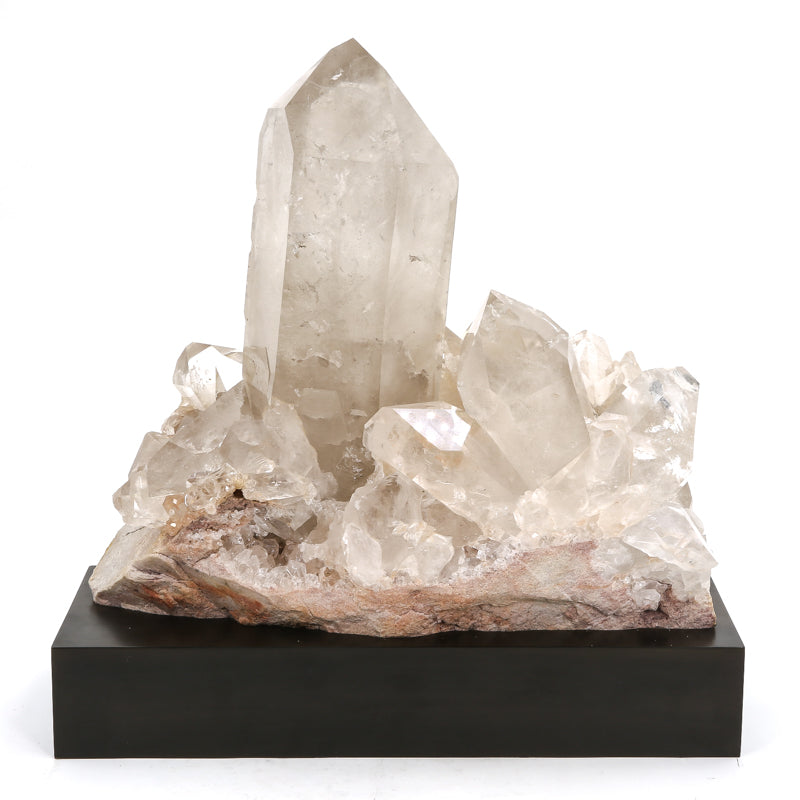 Clear Quartz on Matrix Natural Cluster from Brazil mounted on a bespoke stand | Venusrox