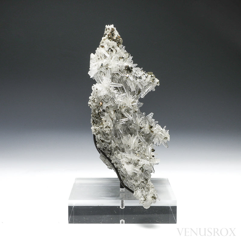 Pyrite with Quartz Natural Cluster from the Huaron District, Peru mouted on a bespoke stand | Venusrox