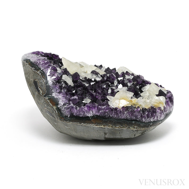 Amethyst with Agate & Calcite Part Polished/Part Natural Cluster from Uruguay | Venusrox