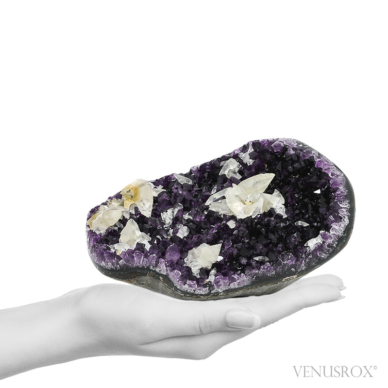 Amethyst with Agate & Calcite Part Polished/Part Natural Cluster from Uruguay | Venusrox