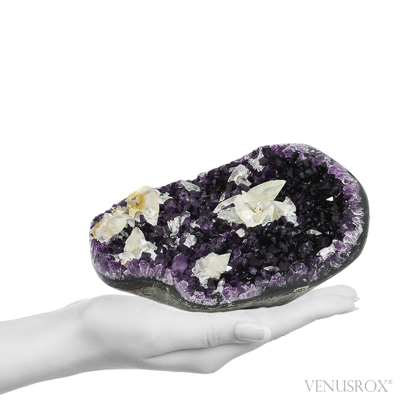Amethyst with Agate & Calcite Part Polished/Part Natural Cluster from Uruguay | Venusrox