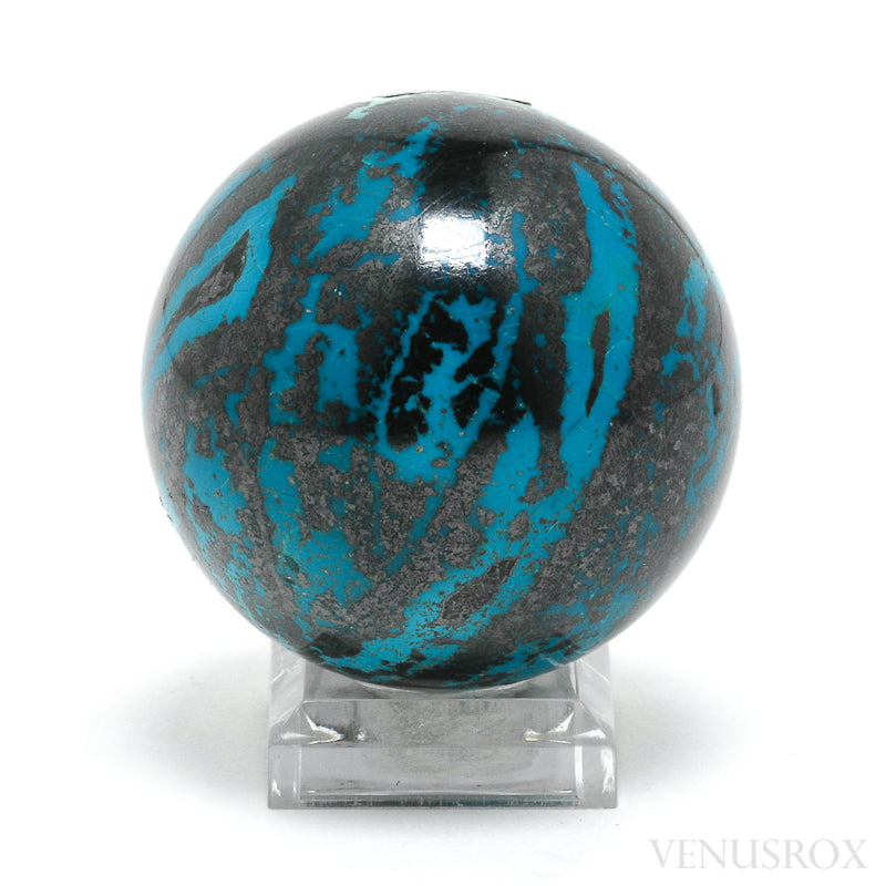 Chrysocolla with Cuprite, Malachite & Shattuckite Polished Sphere from the Democratic Republic of Congo | Venusrox