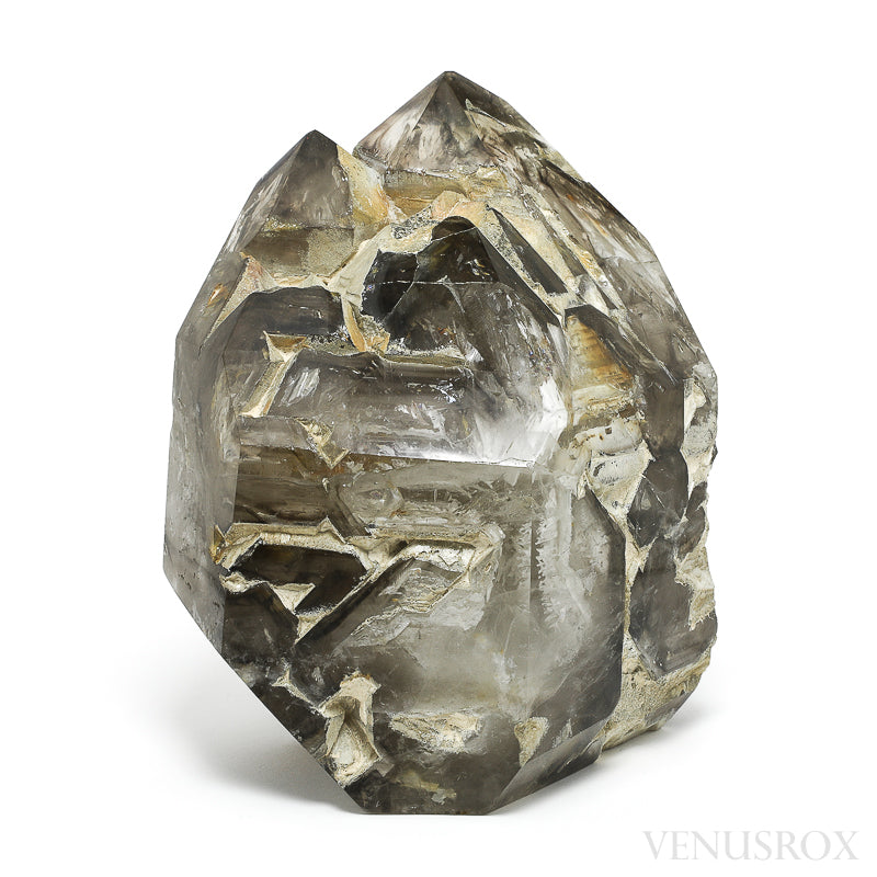 Smoky Phantom Elestial Quartz Part Polished/Part Natural Point from Brazil | Venusrox