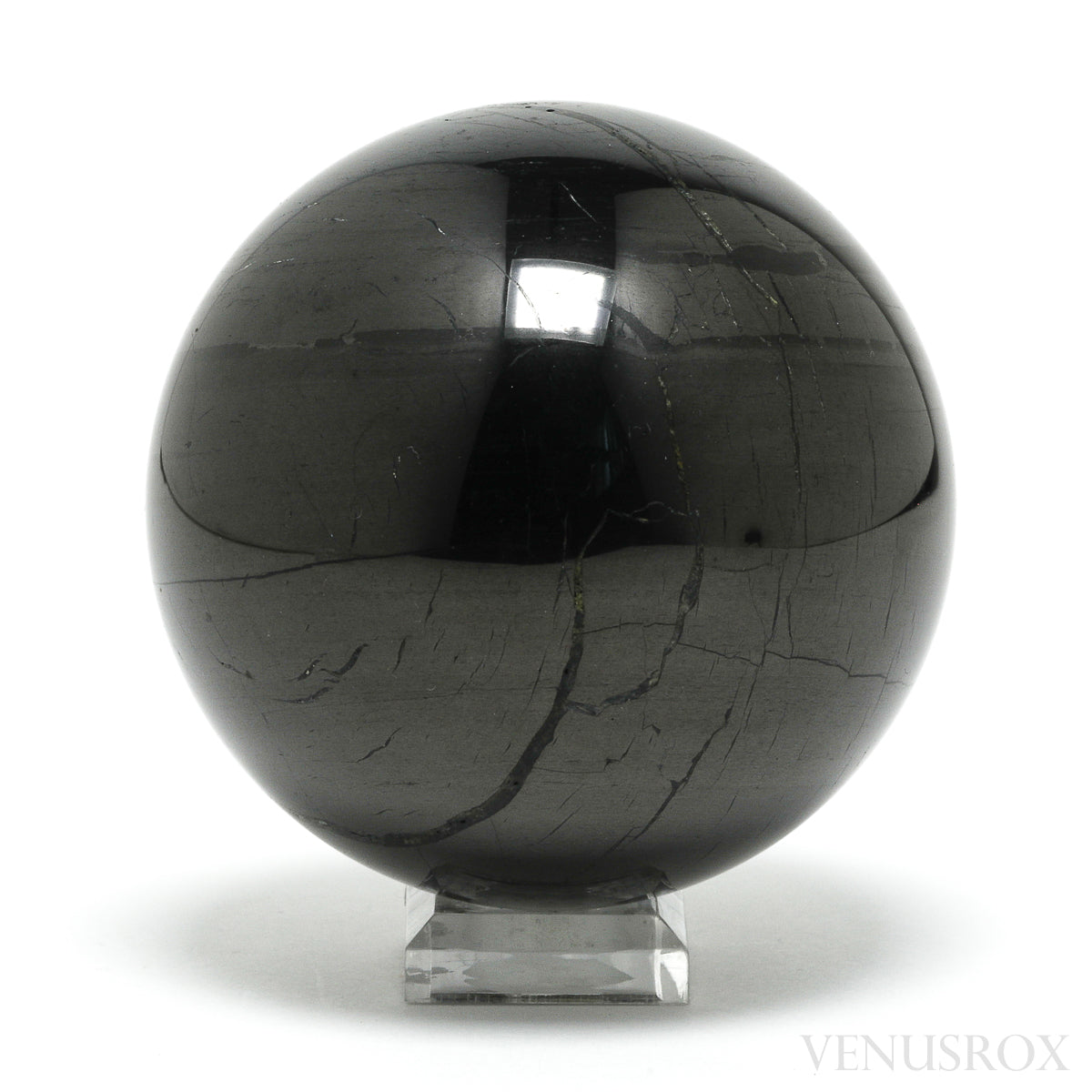 Shungite (Grade 2) Polished Sphere from Shunga, Karelia, Russia | Venusrox