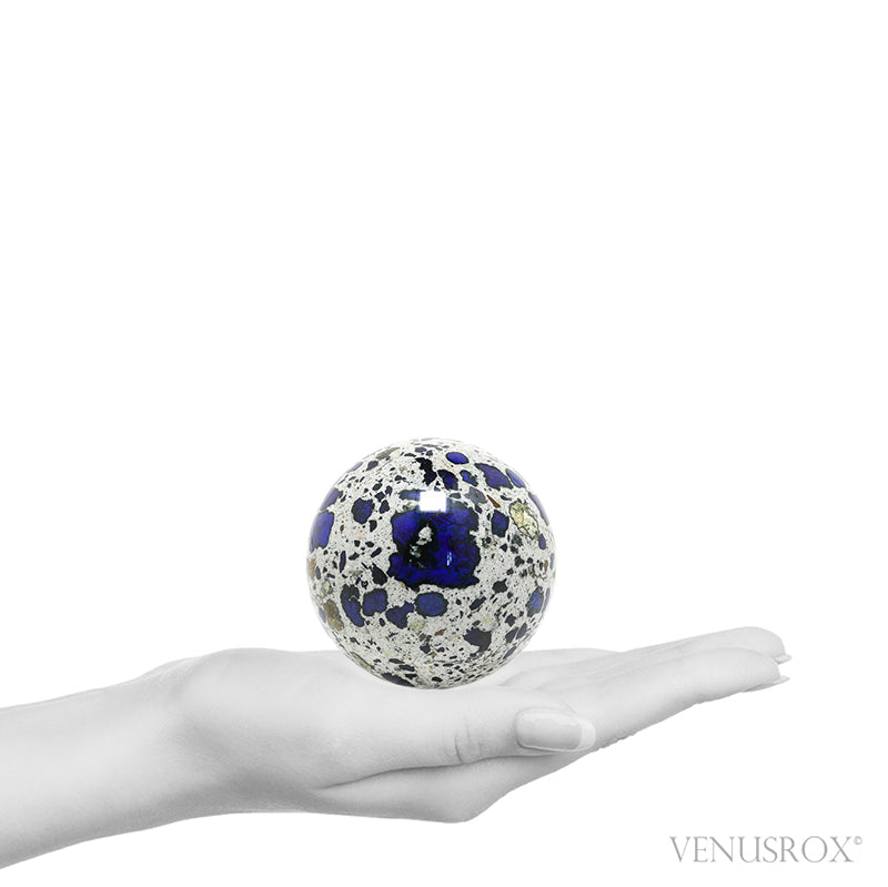 Azurite with Copper & Malachite in Matrix (Kaolinite) Sphere from the Altai Mountains, Siberia, Russia | Venusrox