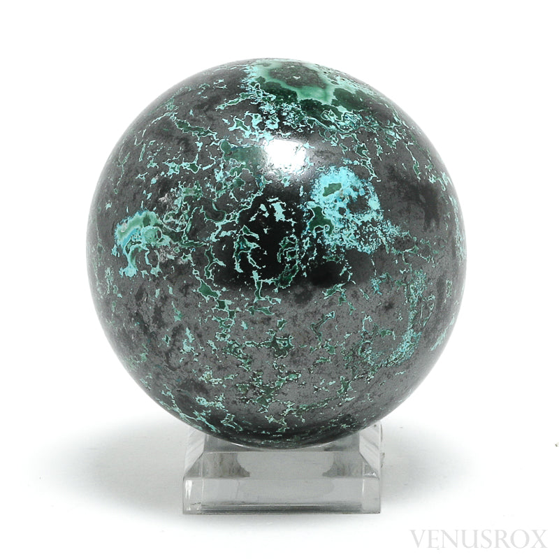 Chrysocolla with Cuprite & Malachite Polished Sphere from the Democratic Republic of Congo | Venusrox