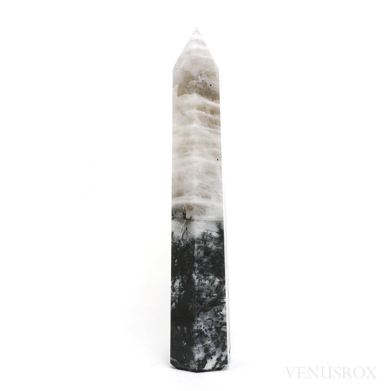 Tourmalinated Quartz Part Polished/Part Natural Point from Brazil | Venusrox