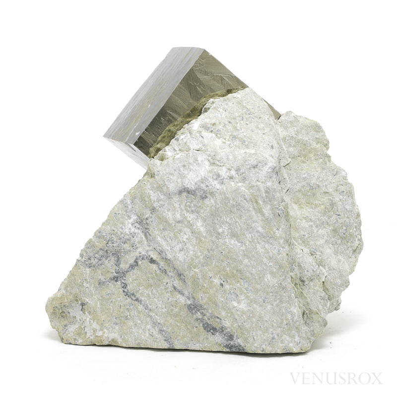 Pyrite Cube in Matrix from Navajun, La Rioja, Spain | Venusrox