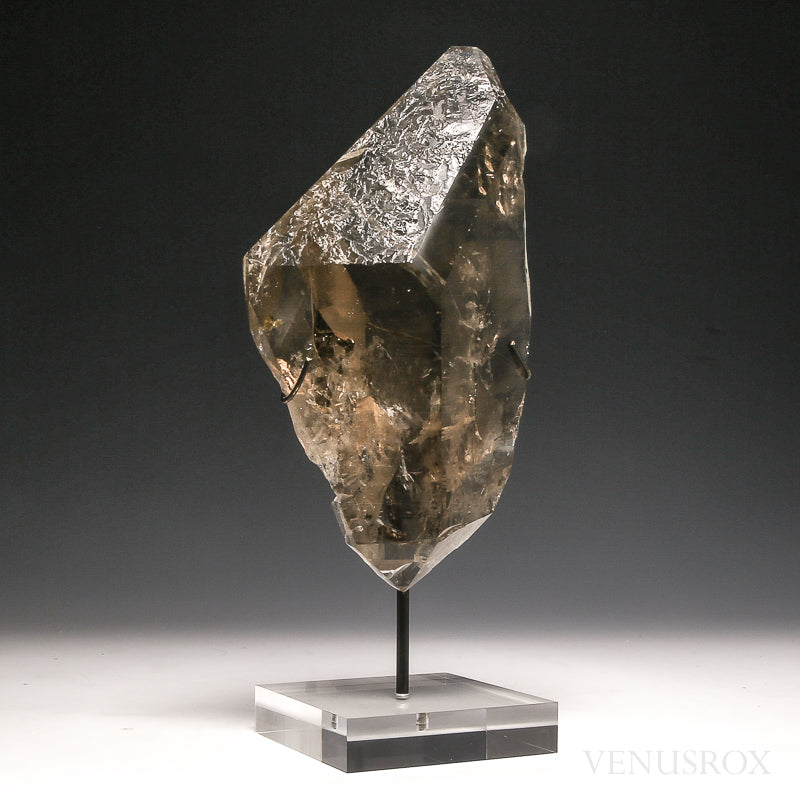 Smoky Quartz Natural Crystal from Brazil mounted on a bespoke stand | Venusrox