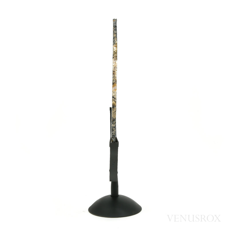 Agate with Quartz Part Polished/Part Natural Slice from Brazil mounted on a bespoke stand | Venusrox