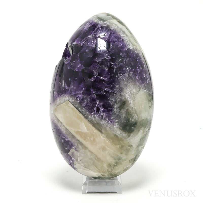 Amethyst with Calcite & Moss Agate Geode Egg from Brazil | Venusrox