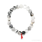 Tourmalinated Quartz Bead Bracelet from Brazil | Venusrox