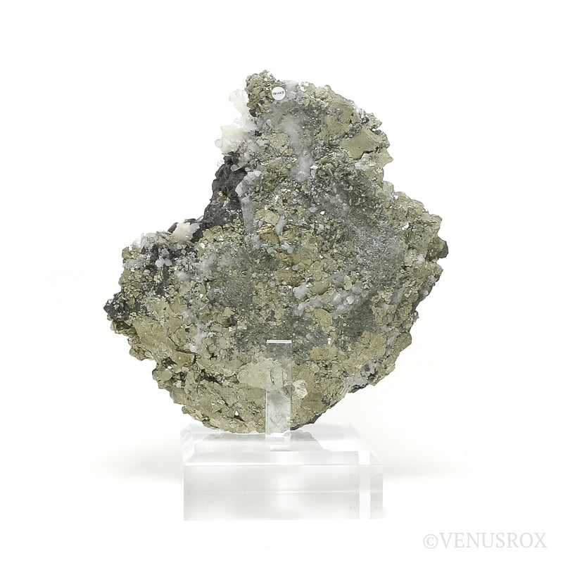 Pyrite with Quartz & Sphalerite Natural Cluster from the Huanzala Mine, Huallanca District, Huanuco Department, Peru mouted on a bespoke stand | Venusrox