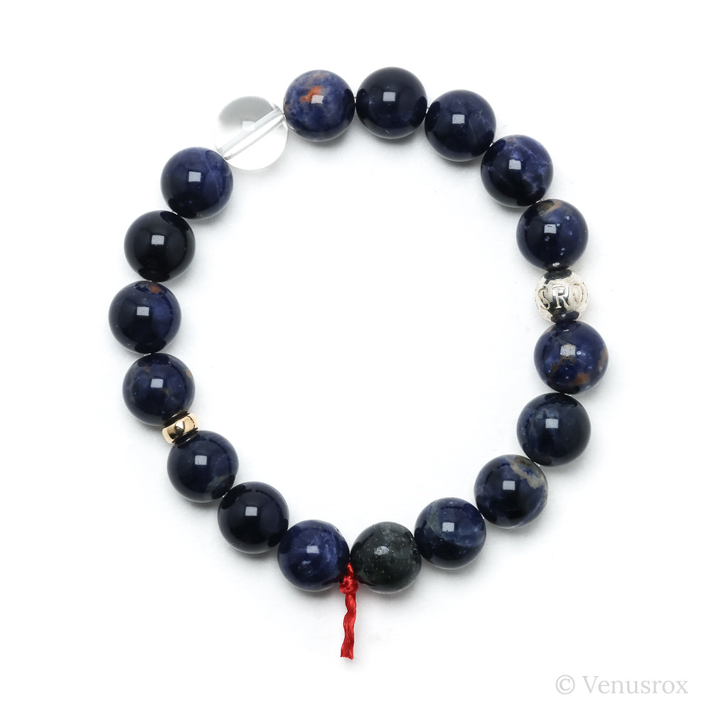 Sodalite with Orange Calcite Bead Bracelet from Brazil | Venusrox