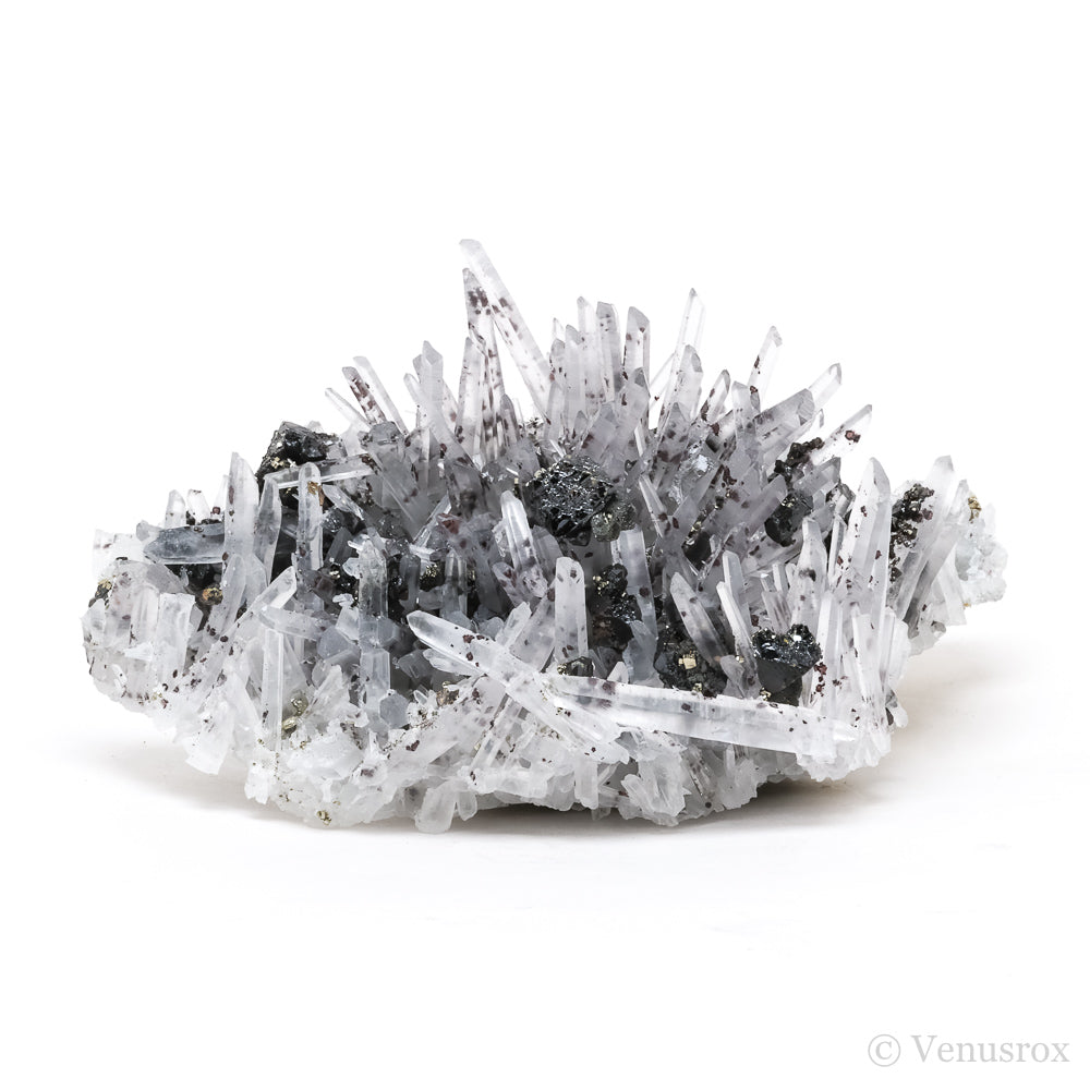 Clear Quartz with Sphalerite & Pyrite Natural Cluster from the Huanzala Mine, Huallanca District, Huanuco Department, Peru | Venusrox