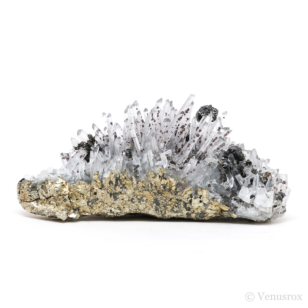 Clear Quartz with Sphalerite & Pyrite Natural Cluster from the Huanzala Mine, Huallanca District, Huanuco Department, Peru | Venusrox