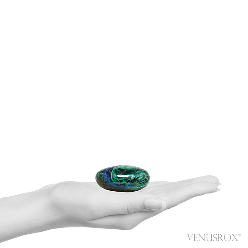 Azurite and Malachite in Matrix Polished Crystal from Huancavelica, Peru | Venusrox