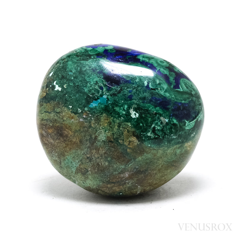 Azurite and Malachite in Matrix Polished Crystal from Huancavelica, Peru | Venusrox