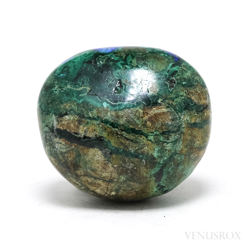 Azurite and Malachite in Matrix Polished Crystal from Huancavelica, Peru | Venusrox