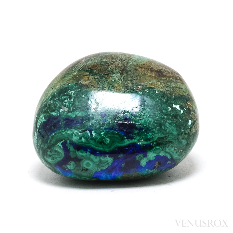 Azurite and Malachite in Matrix Polished Crystal from Huancavelica, Peru | Venusrox