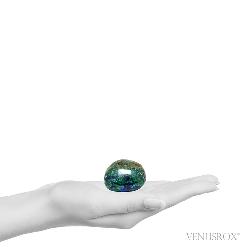 Azurite and Malachite in Matrix Polished Crystal from Huancavelica, Peru | Venusrox