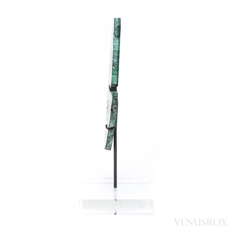 Malachite Polished Slice from the Democratic Republic of the Congo, mounted on a bespoke stand | Venusrox