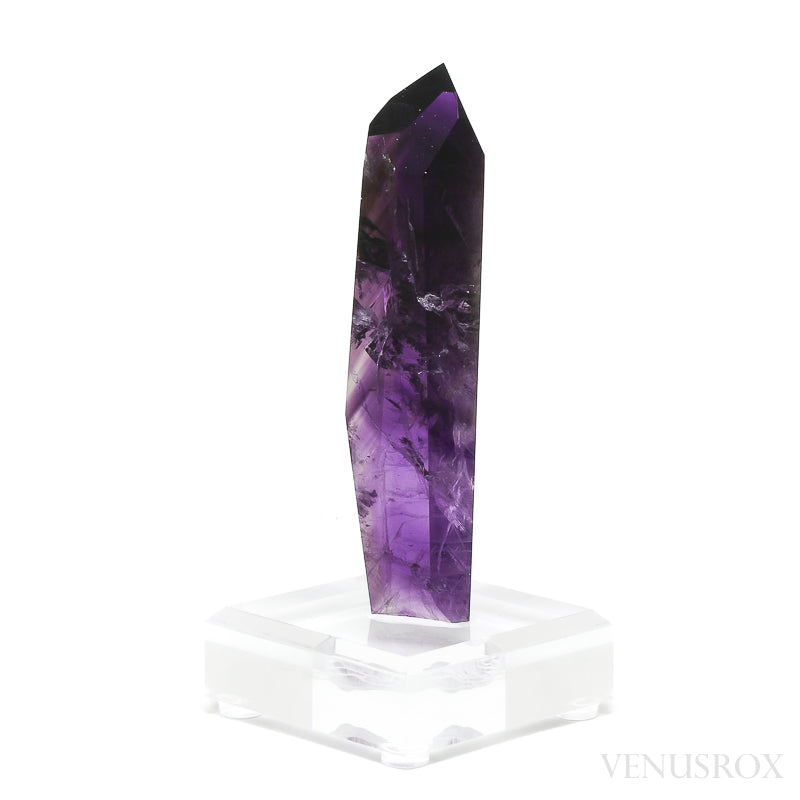 Amethyst Phantom Polished/Natural Point from Brazil mounted on a bespoke stand | Venusrox