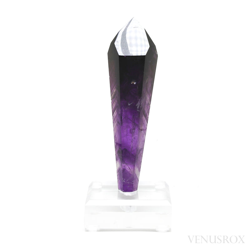 Amethyst Phantom Polished/Natural Point from Brazil mounted on a bespoke stand | Venusrox
