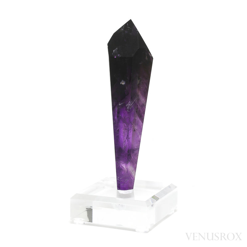 Amethyst Phantom Polished/Natural Point from Brazil mounted on a bespoke stand | Venusrox