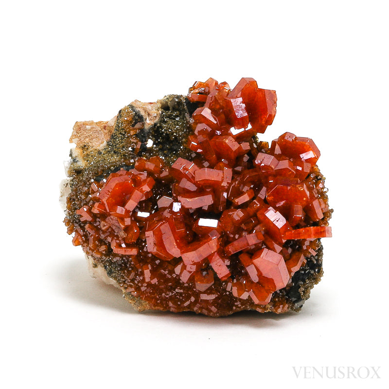 Vanadinite on Barite & Matrix Natural Specimen from Mibladen, Midelt, Meknes-Tafilalet Region, Morocco | Venusrox