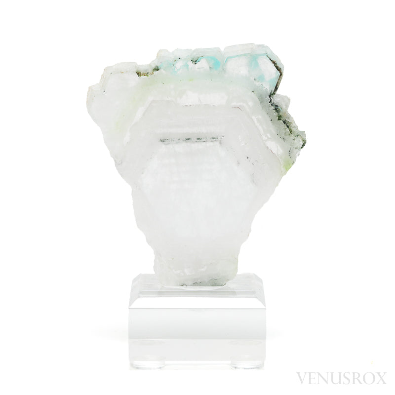 Ajoite in Quartz Polished Slice from the Messina Copper Mine, South Africa, mounted on a bespoke stand | Venusrox