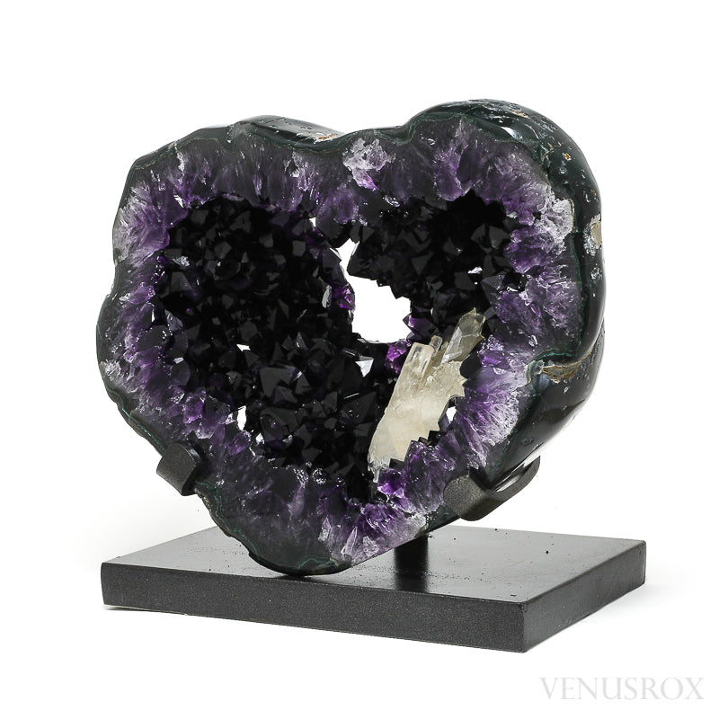 Amethyst with Calcite and Agate Polished/Natural Cluster from Uruguay mounted on a bespoke stand | Venusrox