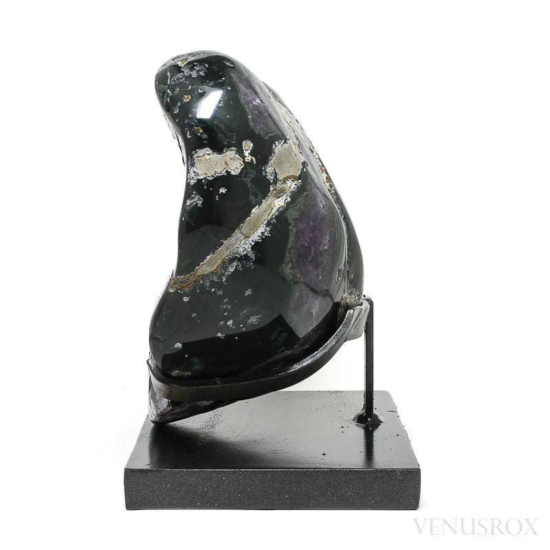 Amethyst with Calcite and Agate Polished/Natural Cluster from Uruguay mounted on a bespoke stand | Venusrox