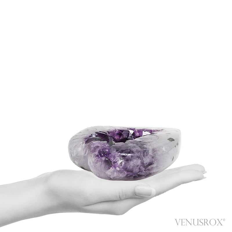 Amethyst with Quartz Polished/Natural Heart from Uruguay | Venusrox