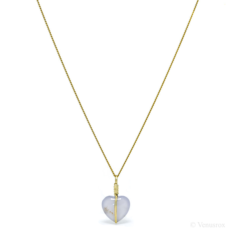 Blue Chalcedony Polished Heart Pendant from West Anatolia, Turkey | Venusrox