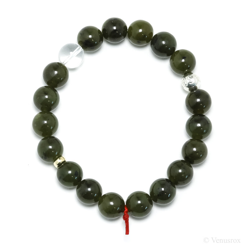 Green Nephrite Jade Bead Bracelet from Canada | Venusrox