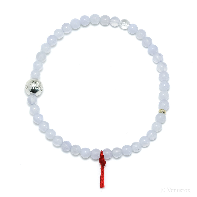 Blue Chalcedony Bead Bracelet from Malawi | Venusrox