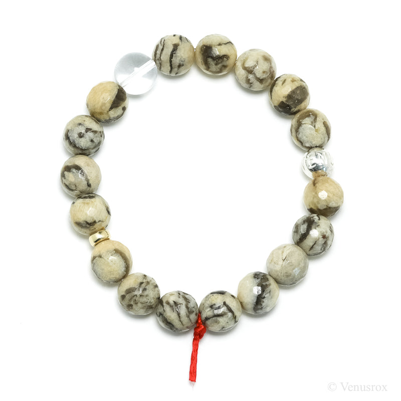 Graphic Feldspar Bead Bracelet from Madagascar | Venusrox