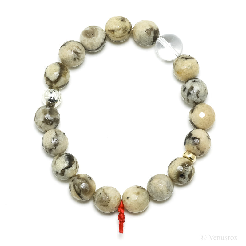 Graphic Feldspar Bead Bracelet from Madagascar | Venusrox