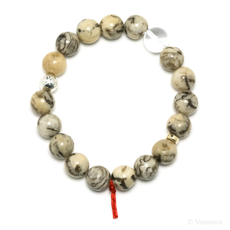 Graphic Feldspar Bead Bracelet from Madagascar | Venusrox