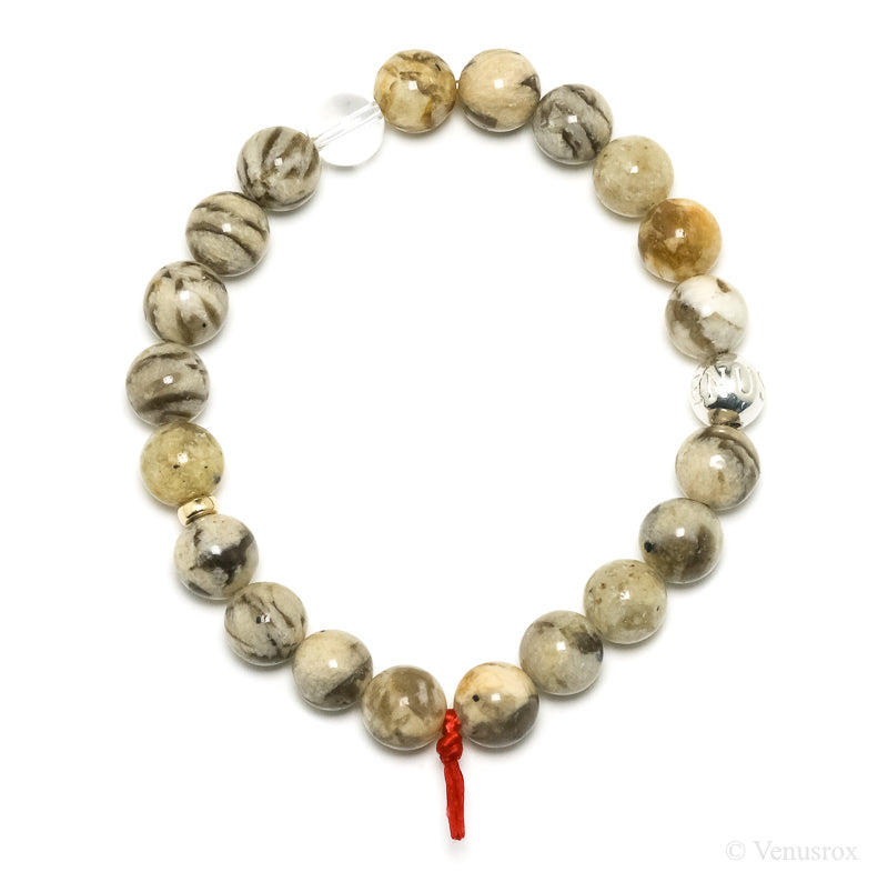Graphic Feldspar Bead Bracelet from Madagascar | Venusrox